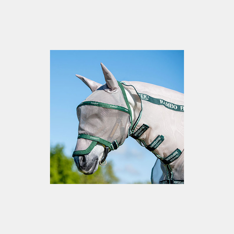 Masque Anti Mouche Horseware Rambo Flymask Plus Vert Masque Anti Mouche Horseware Rambo Flymask Plus Vert